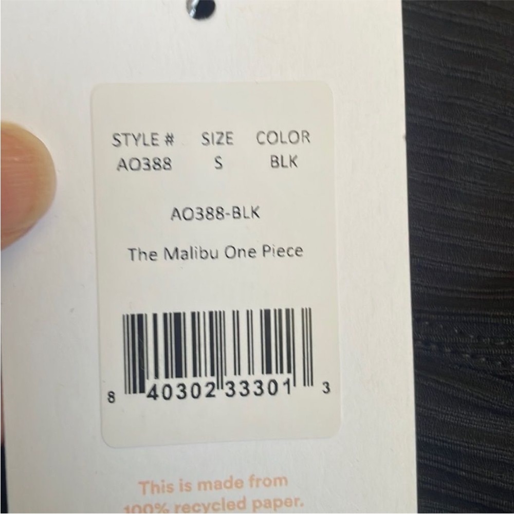 Andie Swim The Malibu One Piece Swimsuit Rib Black size small NWT - Picture 7 of 8